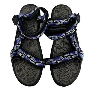 Teva Hurricane Strappy Sport Sandals Printed Hiking Camp Outdoor Purple Blue 10